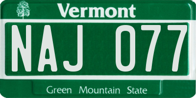 VT license plate NAJ077