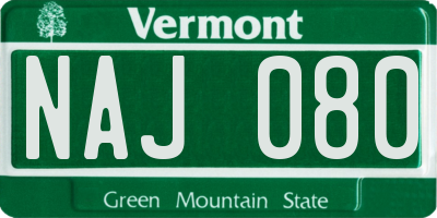 VT license plate NAJ080