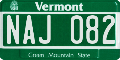 VT license plate NAJ082