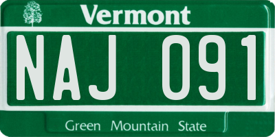 VT license plate NAJ091