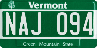 VT license plate NAJ094
