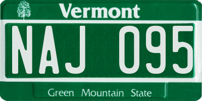 VT license plate NAJ095