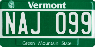 VT license plate NAJ099