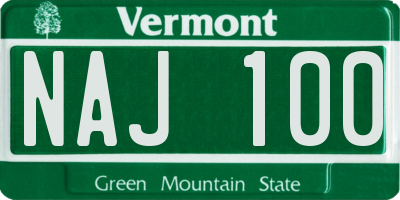 VT license plate NAJ100