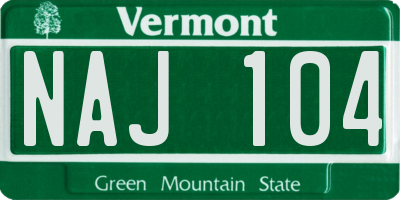 VT license plate NAJ104