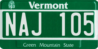 VT license plate NAJ105