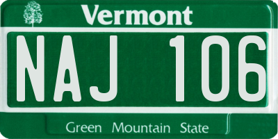 VT license plate NAJ106