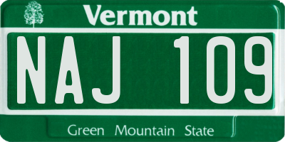 VT license plate NAJ109