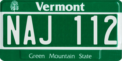 VT license plate NAJ112