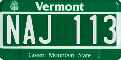 VT license plate NAJ113