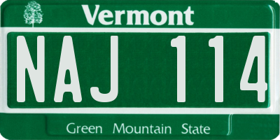 VT license plate NAJ114