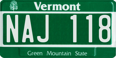 VT license plate NAJ118