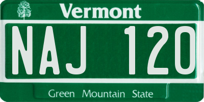 VT license plate NAJ120