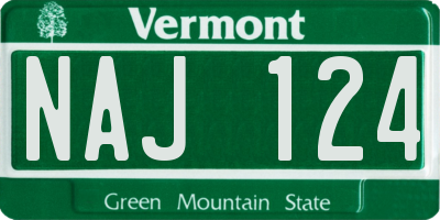 VT license plate NAJ124
