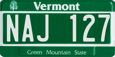 VT license plate NAJ127