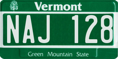 VT license plate NAJ128