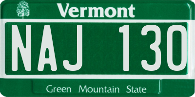 VT license plate NAJ130