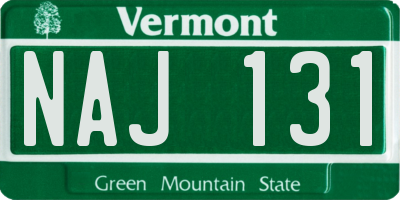VT license plate NAJ131