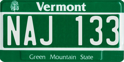 VT license plate NAJ133