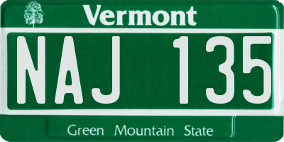 VT license plate NAJ135