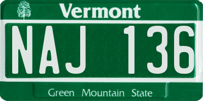 VT license plate NAJ136