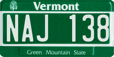 VT license plate NAJ138