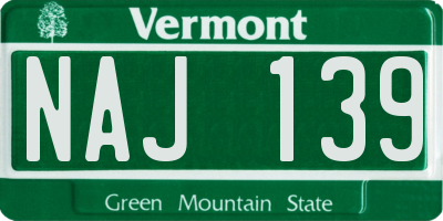 VT license plate NAJ139