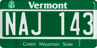 VT license plate NAJ143