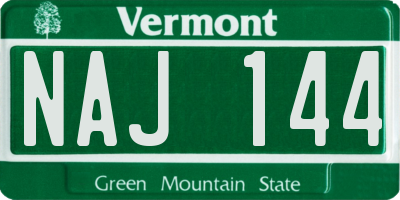 VT license plate NAJ144