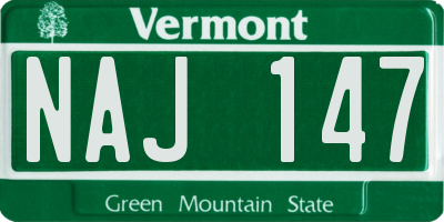 VT license plate NAJ147