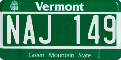 VT license plate NAJ149