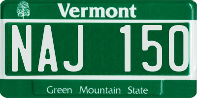 VT license plate NAJ150