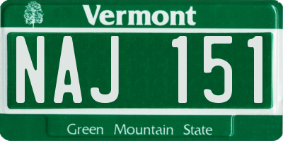 VT license plate NAJ151