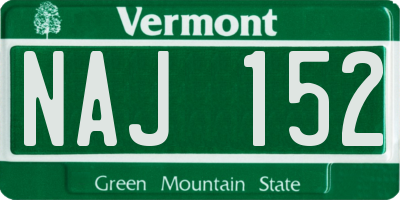 VT license plate NAJ152