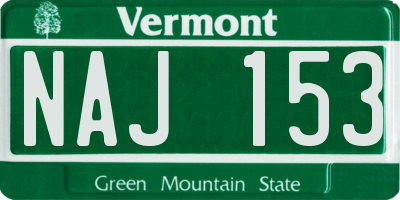 VT license plate NAJ153