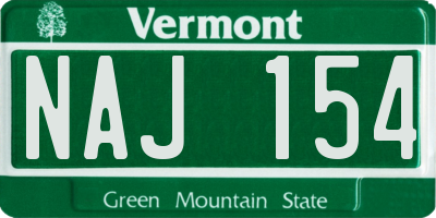 VT license plate NAJ154