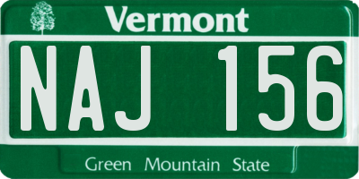 VT license plate NAJ156