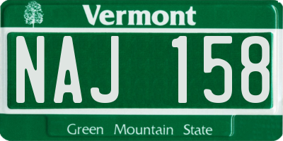 VT license plate NAJ158