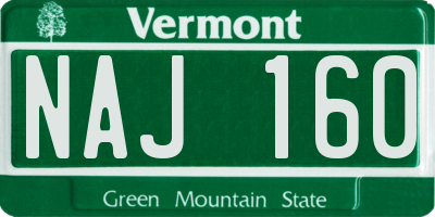 VT license plate NAJ160
