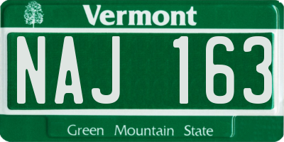 VT license plate NAJ163