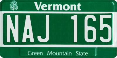 VT license plate NAJ165