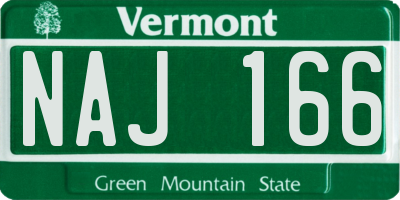 VT license plate NAJ166