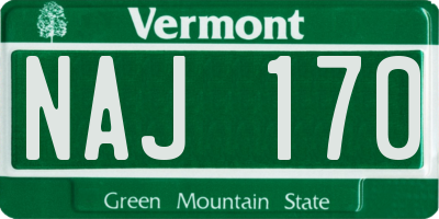 VT license plate NAJ170