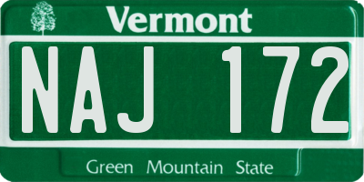 VT license plate NAJ172