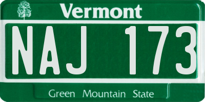 VT license plate NAJ173