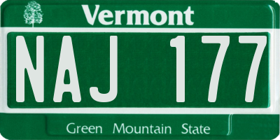 VT license plate NAJ177
