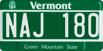 VT license plate NAJ180