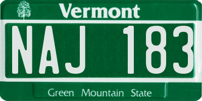 VT license plate NAJ183