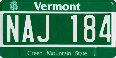 VT license plate NAJ184