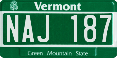 VT license plate NAJ187